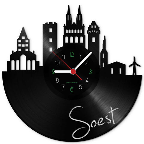 Wanduhr aus Vinyl Skyline Soest