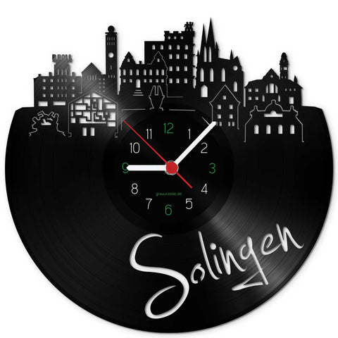Wanduhr aus Vinyl Skyline Solingen