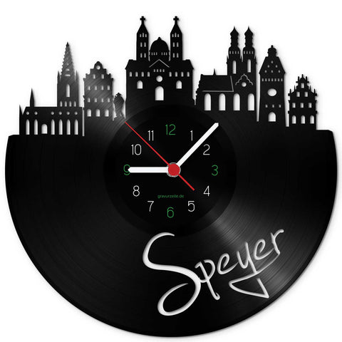 Wanduhr aus Vinyl Skyline Speyer