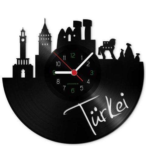 Wanduhr aus Vinyl Skyline Vancouver