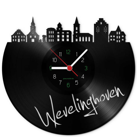 Wanduhr aus Vinyl Skyline Wevelinghoven
