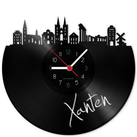 Wanduhr aus Vinyl Skyline Xanten