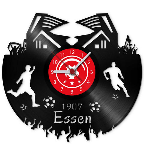 Fussball Wanduhr aus Vinyl Vereinsliebe Essen