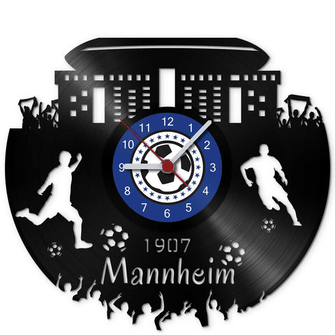 Fussball Wanduhr aus Vinyl Vereinsliebe Mannheim