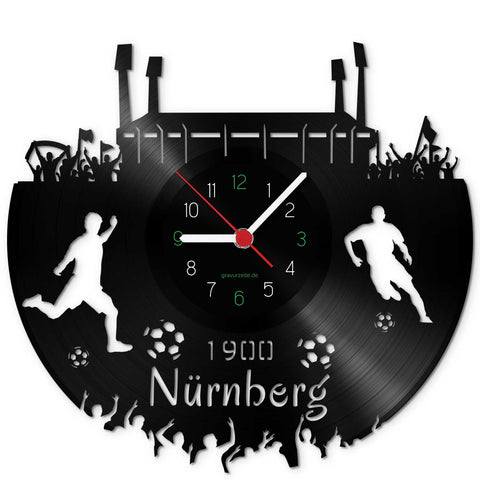 Fussball Wanduhr aus Vinyl Vereinsliebe Nürnberg