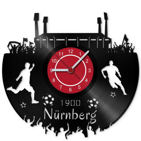 Fussball Wanduhr aus Vinyl Vereinsliebe Nürnberg