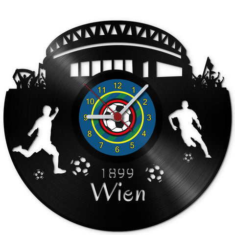 Fussball Wanduhr aus Vinyl Vereinsliebe Wien