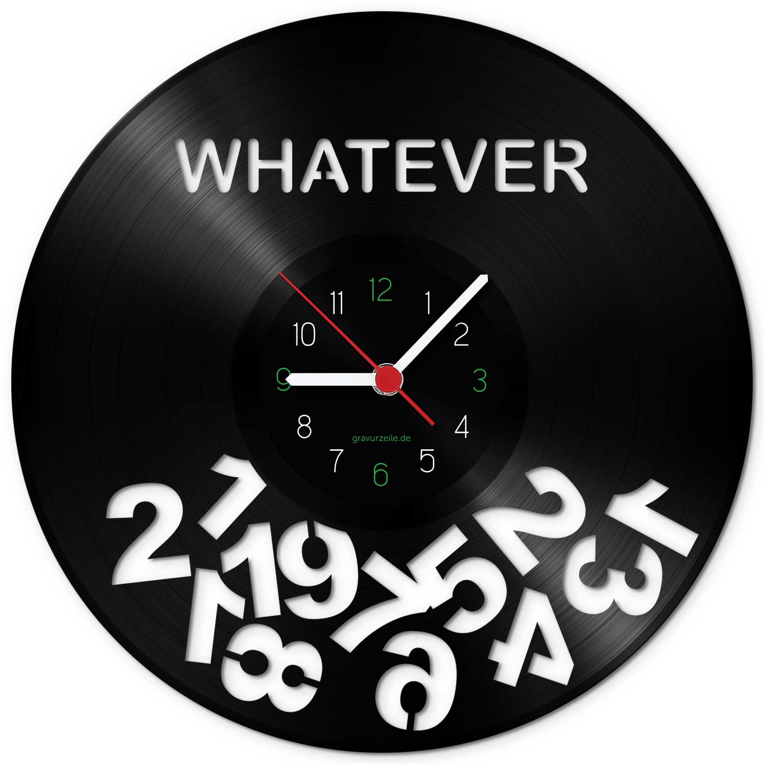 Wanduhr aus Vinyl Whatever