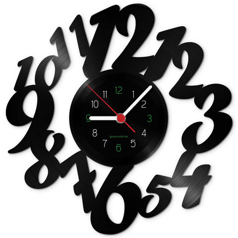 Wanduhr aus Vinyl Zahlen