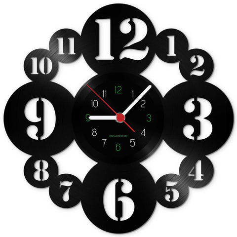 Wanduhr aus Vinyl Zahlencode