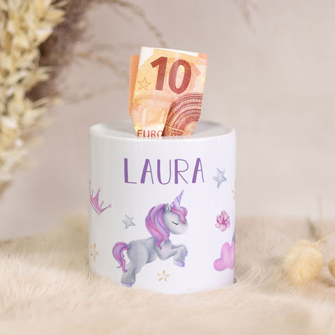 Spardose aus Keramik - Einhorn