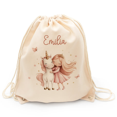 Turnbeutel mit Kindermotiv - Prinzessin - für Kinder