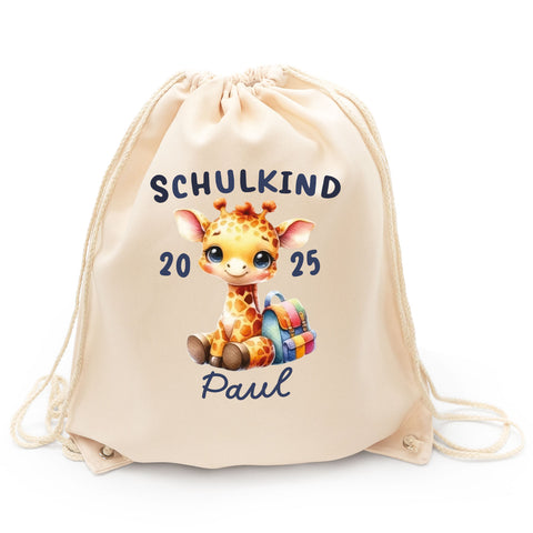 Turnbeutel für Kinder - Schulkind Tiere - zur Einschulung
