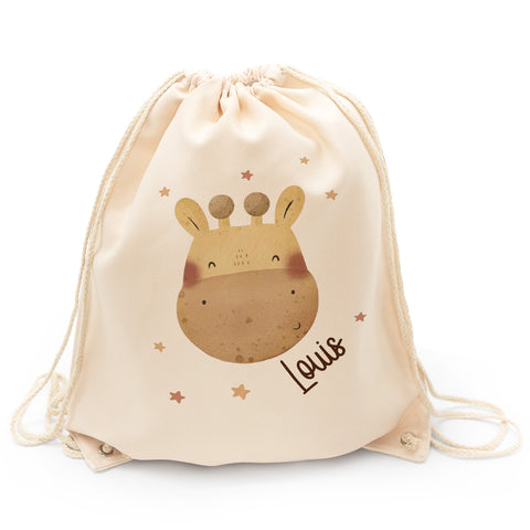 Turnbeutel mit Kindermotiv - Tierköpfe - für Kinder