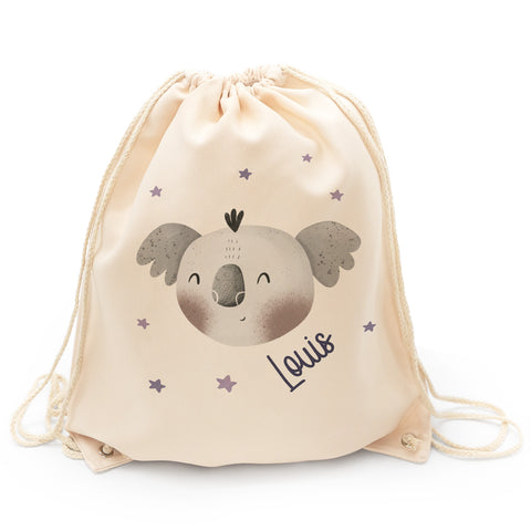 Turnbeutel mit Kindermotiv - Tierköpfe - für Kinder