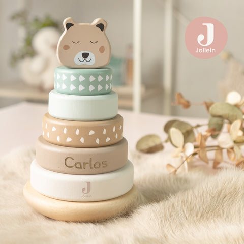 Stapelturm aus Holz (rund) von Jollein - personalisiert mit Name