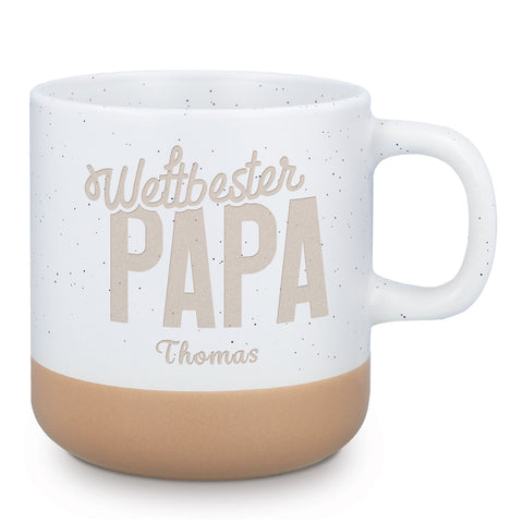 Gravierte Steingut Tasse - Weltbester Papa