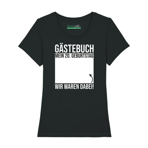 Bedrucktes T-Shirt für Damen - Gästebuch