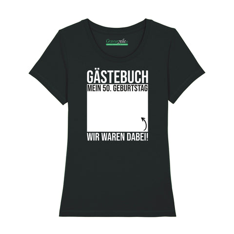 Bedrucktes T-Shirt für Damen - Gästebuch