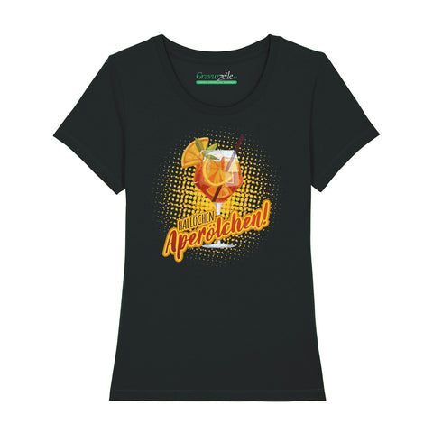 Bedrucktes T-Shirt für Damen - Hallöchen Aperölchen
