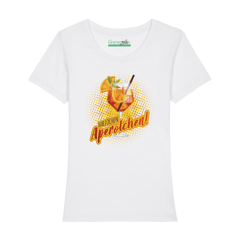 Bedrucktes T-Shirt für Damen - Hallöchen Aperölchen