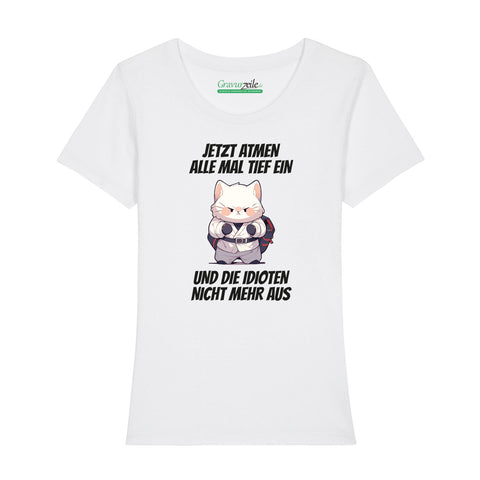 Bedrucktes T-Shirt für Damen - Jetzt atmen alle mal