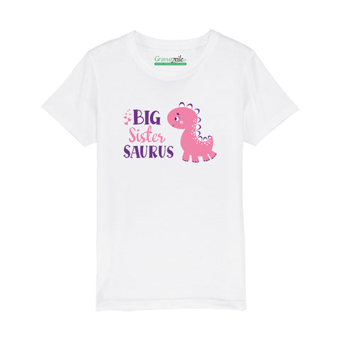 Bedrucktes T-Shirt für Kinder - Big Sister Saurus