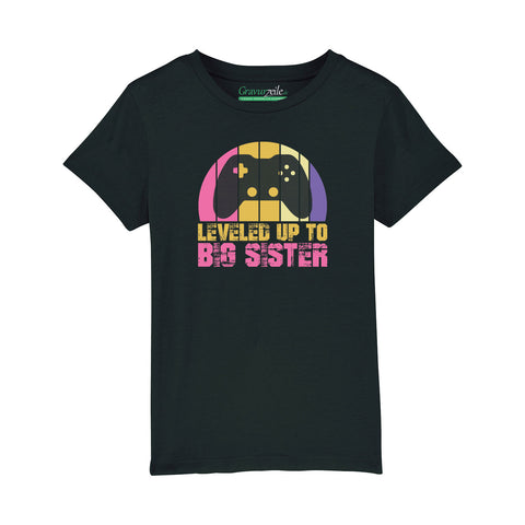 Bedrucktes T-Shirt für Kinder - Leveled up Big Sister