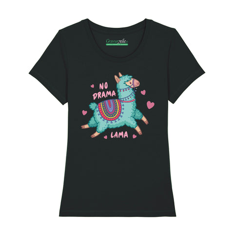 Bedrucktes T-Shirt für Damen - No drama Lama
