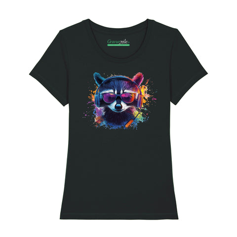 Bedrucktes T-Shirt für Damen - Waschbär