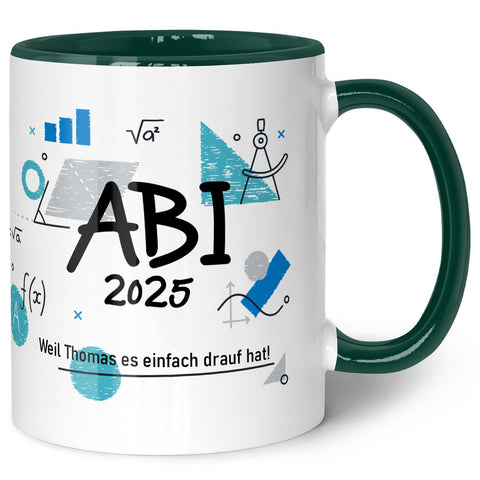 Bedruckte Tasse mit Spruch - Abi - Personalisiert mit Namen