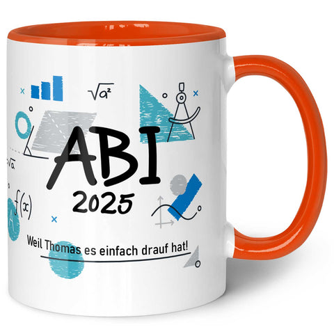 Bedruckte Tasse mit Spruch - Abi - Personalisiert mit Namen