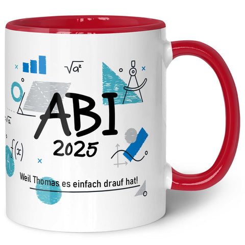 Bedruckte Tasse mit Spruch - Abi - Personalisiert mit Namen