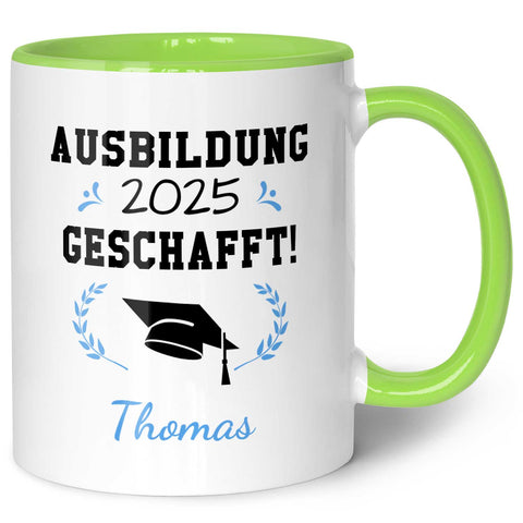 Bedruckte Tasse mit Spruch - Examen - Personalisiert mit Namen