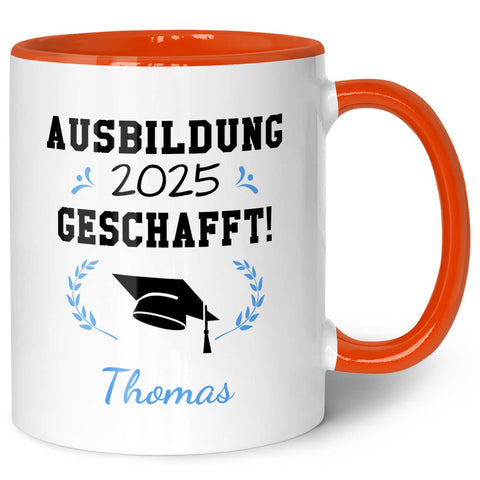 Bedruckte Tasse mit Spruch - Examen - Personalisiert mit Namen