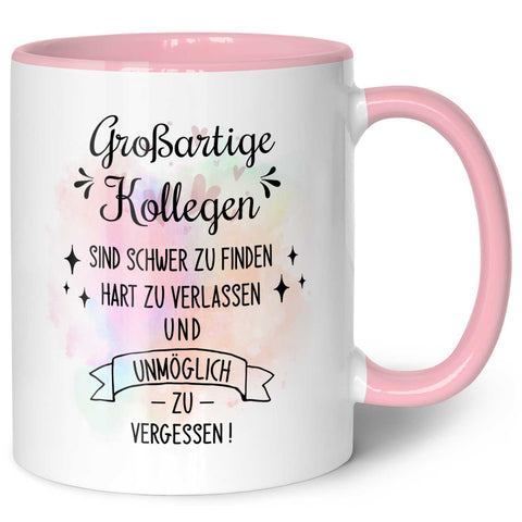 Bedruckte Tasse mit Spruch Großartige Kollegen