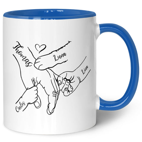 Bedruckte Tasse - Hände halten Papa Opa - Geschenk zum Vatertag