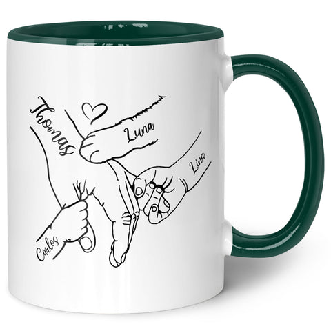 Bedruckte Tasse - Hände halten Papa Opa - Geschenk zum Vatertag