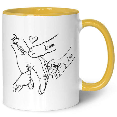 Bedruckte Tasse - Hände halten Papa Opa - Geschenk zum Vatertag