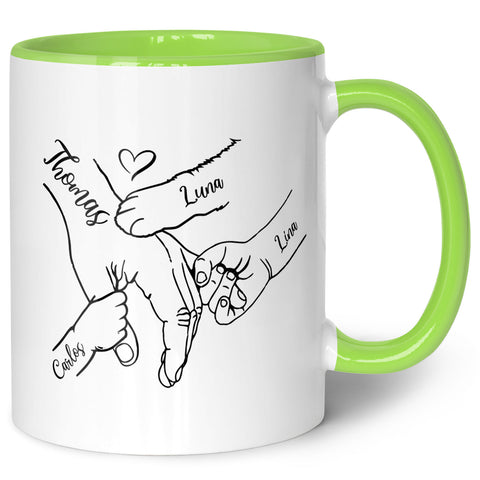 Bedruckte Tasse - Hände halten Papa Opa - Geschenk zum Vatertag