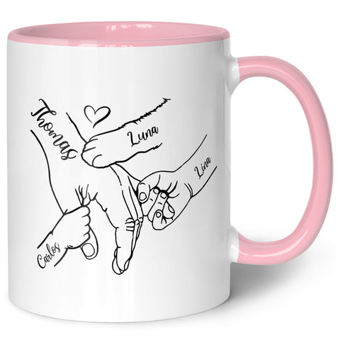 Bedruckte Tasse - Hände halten Papa Opa - Geschenk zum Vatertag