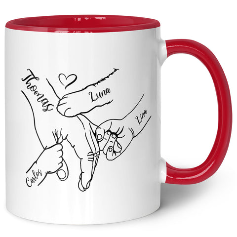 Bedruckte Tasse - Hände halten Papa Opa - Geschenk zum Vatertag