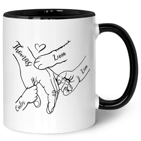 Bedruckte Tasse - Hände halten Papa Opa - Geschenk zum Vatertag