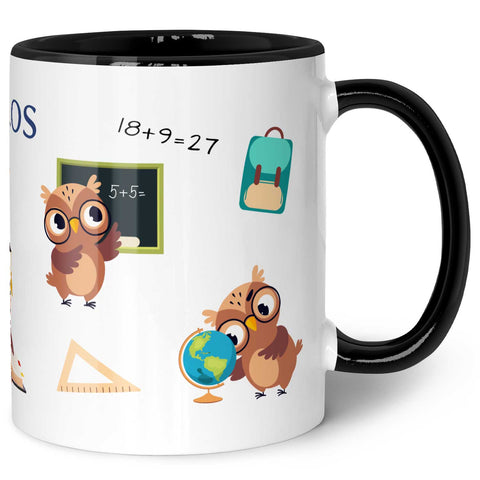 Bedruckte Tasse mit Motiv - Schuleule