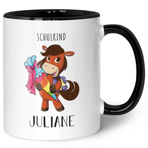 Bedruckte Tasse mit Motiv - Einschulung Pferd