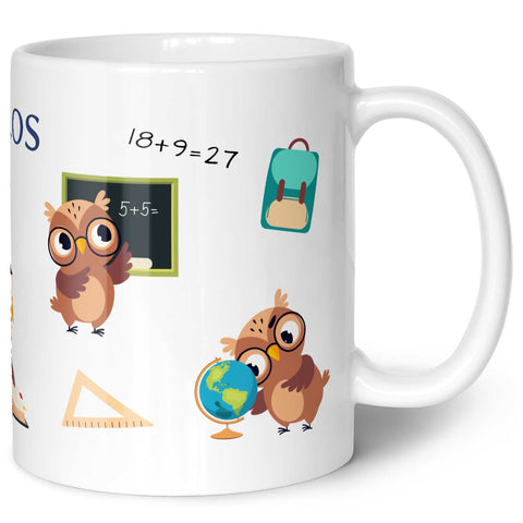 Bedruckte Tasse mit Motiv - Schuleule