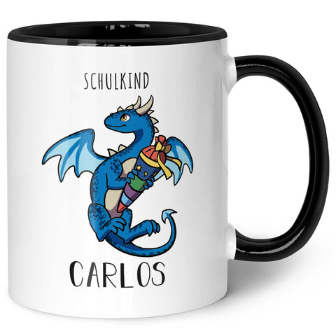 Bedruckte Tasse mit Motiv - Einschulung Drache