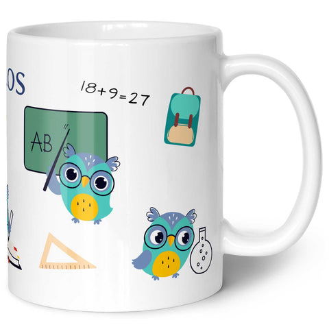 Bedruckte Tasse mit Motiv - Schuleule