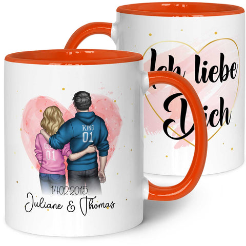 Bedruckte Tasse mit Konfiguration - Pärchen Motiv