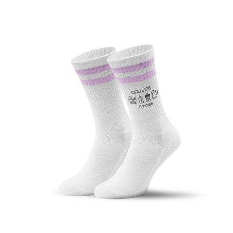 Tennissocken - Dad Life - personalisiert mit Namen